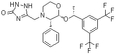 5-[[(2R,3S)-2-[(1R)-1-[3,5-双(三氟甲基)苯基]乙氧基]-3-苯基-4-吗啉基]甲基]-1,2-二氢-3H-1,2,4-三唑-3-酮分子结构 (CAS 170729-76-7)