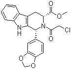 结构式 CAS# 171489-59-1, (1R,3R)-1-(1,3-苯并二氧戊环-5-基)-2-(氯乙酰基)-2,3,4,9-四氢-1H-吡啶并[3,4-b]吲哚-3-羧酸甲酯