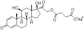 结构式 CAS# 1715-33-9, 泼尼松龙琥珀酸钠