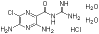 structure of CAS# 17440-83-4, Amiloride hydrochloride dihydrate;3,5-Diamino-N-(aminoiminomethyl)-6-chloropyrazinecarboxamide hydrochloride dihydrate