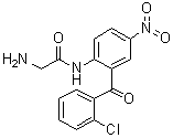 2-(2-Aminoacetamido)-2'-chloro-5-nitrobenzophenone molecular structure (CAS 17714-02-2)