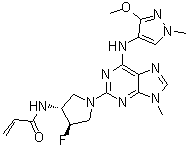 N-[(3R,4R)-4-Fluoro-1-[6-[(3-methoxy-1-methyl-1H-pyrazol-4-yl)amino]-9-methyl-9H-purin-2-yl]-3-pyrrolidinyl]-2-propenamide molecular structure (CAS 1776112-90-3)