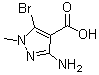 3-Amino-5-bromo-1-methyl-1H-pyrazole-4-carboxylic acid molecular structure (CAS 1781890-36-5)