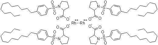 Tetrakis[(R)-(+)-N-(4-dodecylphenylsulfonyl)prolinato]dirhodium(II) molecular structure (CAS 178879-60-2)
