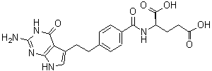 N-[4-[2-(2-Amino-4,7-dihydro-4-oxo-3H-pyrrolo[2,3-d]pyrimidin-5-yl)ethyl]benzoyl]-D-glutamic acid molecular structure (CAS 182009-04-7)