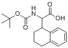 structure of CAS# 182291-95-8, 2-(Boc-amino)-2-(1,2,3,4-tetrahydronaphthalen-1-yl)acetic acid;2-[(2-methylpropan-2-yl)oxycarbonylamino]-2-(1,2,3,4-tetrahydronaphthalen-1-yl)acetic acid