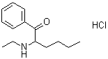 structure of CAS# 18410-62-3, 2-(Ethylamino)hexanophenone hydrochloride