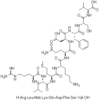 L-Arginyl-L-leucyl-L-methionyl-L-lysyl-L-glutaminyl-L-alpha-aspartyl-L-phenylalanyl-L-seryl-L-valine molecular structure (CAS 187987-68-4)