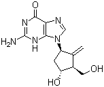 2-Amino-1,9-dihydro-9-[(1R,3S,4R)-4-hydroxy-3-(hydroxymethyl)-2-methylenecyclopentyl]-6H-purin-6-one molecular structure (CAS 188399-46-4)