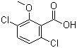 Dicamba molecular structure (CAS 1918-00-9)