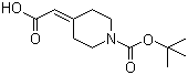 1-Boc-piperidin-4-ylideneacetic acid molecular structure (CAS 193085-24-4)