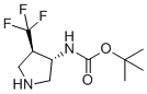 tert-butyl ((3S,4R)-4-(trifluoromethyl)pyrrolidin-3-yl)carbamate molecular structure (CAS 1932148-53-2)