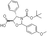 (4S,5R)-3-tert-Butoxycarbony-2-(4-anisyl)-4-phenyl-5-oxazolidinecarboxylic acid molecular structure (CAS 196404-55-4)
