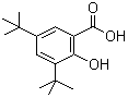 结构式 CAS# 19715-19-6, 3,5-二叔丁基水杨酸; 3,5-二叔丁基-2-羟基苯甲酸