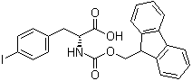 结构式 CAS# 205526-29-0, N-[芴甲氧羰基]-4-碘-D-苯丙氨酸