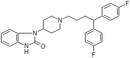 structure of CAS# 2062-78-4, Pimozide;1-[1-[4,4-Bis(4-Fluorophenyl)butyl]-4-piperidinyl]-1,3-dihydro-2H-benzimidazol-2-one