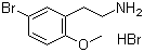 结构式 CAS# 206559-44-6, 5-溴-2-甲氧基苯乙胺氢溴酸盐