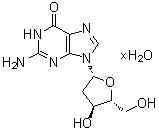结构式 CAS# 207121-55-9, 2'-脱氧鸟苷水合物