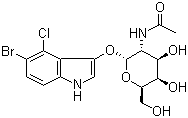 5-溴-4-氯-1H-吲哚-3-基 2-(乙酰基氨基)-2-脱氧-alpha-D-吡喃半乳糖苷分子结构 (CAS 210110-89-7)