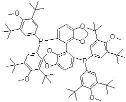 (S)-5,5'-Bis[bis(3,5-di-tert-butyl-4-methoxyphenyl)phosphino]-4,4'-bibenzodioxole molecular structure (CAS 210169-40-7)
