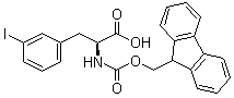 structure of CAS# 210282-31-8, N-[(9H-Fluoren-9-ylmethoxy)carbonyl]-3-iodo-L-phenylalanine