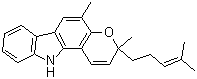 structure of CAS# 21104-28-9, Mahanimbin;(+)-3,11-Dihydro-3,5-dimethyl-3-(4-methyl-3-penten-1-yl)pyrano[3,2-a]carbazole