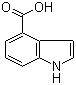 结构式 CAS# 2124-55-2, 吲哚-4-羧酸