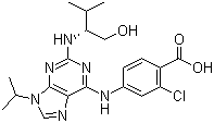 (2R)-2-[[6-[(3-Chloro-4-carboxyphenyl)amino]-9-(1-methylethyl)-9H-purin-2-yl]amino]-3-methyl-1-butanol molecular structure (CAS 212844-54-7)