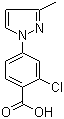 2-Chloro-4-(3-methyl-1H-pyrazol-1-yl)benzoic acid molecular structure (CAS 220461-68-7)