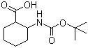 结构式 CAS# 220760-49-6, 2-[(叔丁氧羰基)氨基]环己烷甲酸