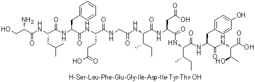 L-Seryl-L-leucyl-L-phenylalanyl-L-alpha-glutamylglycyl-L-isoleucyl-L-alpha-aspartyl-L-isoleucyl-L-tyrosyl-L-threonine molecular structure (CAS 222415-16-9)