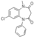 structure of CAS# 22316-47-8, Frisium;7-Chloro-1,5-dihydro-1-methyl-5-phenyl-1,5-benzodiazepine-2,4(3H)-dione; Clobazam; Clobazepam