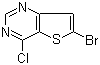 structure of CAS# 225385-03-5, 6-Bromo-4-chlorothieno[3,2-d]pyrimidine