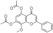5,7-Dihydroxy-8-methoxyflavone diacetate molecular structure (CAS 23246-80-2)