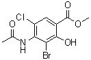 Methyl 4-(acetylamino)-3-bromo-5-chloro-2-hydroxybenzoate molecular structure (CAS 232941-14-9)