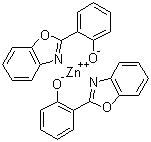 结构式 CAS# 23467-27-8, 双[2-(2-苯并恶唑基)苯酚]锌 (II)