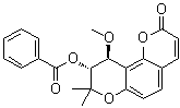 (9R,10S)-(+)-9,10-Dihydro-9-hydroxy-10-methoxy-8,8-dimethyl-2H,8H-benzo[1,2-b:3,4-b']dipyran-2-one benzoate molecular structure (CAS 23733-95-1)