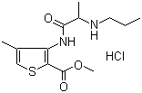 Articaine hydrochloride molecular structure (CAS 23964-57-0)