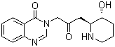 结构式 CAS# 24159-07-7, 常山乙素; 3-[3-[(2R,3S)-3-羟基-2-哌啶基]-2-氧代丙基]-4(3H)-喹唑啉酮