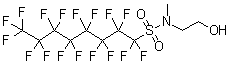 结构式 CAS# 24448-09-7, N-(2-羟基乙基)-N-甲基全氟辛烷磺酰胺