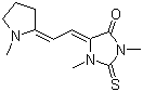 1,3-二甲基-5-[(1-甲基吡咯烷-2-亚基)乙亚基]-2-硫酮咪唑烷-4-酮分子结构 (CAS 2445-60-5)