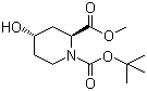 structure of CAS# 254882-14-9, (2S,4S)-1-tert-Butyl 2-methyl 4-hydroxypiperidine-1,2-dicarboxylate