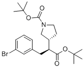 叔-丁基(R)-3-((S)-3-(3-溴苯基)-1-(叔-丁氧基)-1-氧代丙烷-2-基)吡咯烷-1-羧酸酯分子结构 (CAS 2565657-65-8)