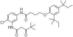 2'-Chloro-5'-[4-(2,4-di-tert-pentylphenoxy)butyrylamino]-4,4-dimethyl-3-oxopentananilide molecular structure (CAS 26110-32-7)