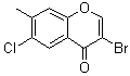 3-Bromo-6-chloro-7-methyl-4H-1-benzopyran-4-one molecular structure (CAS 263365-48-6)