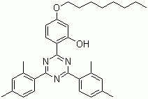 structure of CAS# 2725-22-6, Ultraviolet Absorbent UV-1164;2-(4,6-Bis-(2,4-dimethylphenyl)-1,3,5-triazin-2-yl)-5-(octyloxy)-phenol