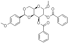 Methyl 4,6-O-[(S)-(4-methoxyphenyl)methylene]-alpha-D-galactopyranoside dibenzoate molecular structure (CAS 273397-25-4)