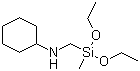 环己胺基甲基甲基二乙氧基硅烷分子结构 (CAS 27445-54-1)