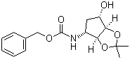 结构式 CAS# 274693-53-7, N-[(3aS,4R,6S,6aR)-四氢-6-羟基-2,2-二甲基-4H-环戊烯并-1,3-二氧戊环-4-基]氨基甲酸苄酯