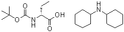 structure of CAS# 27494-47-9, (R)-2-[[(1,1-Dimethylethoxy)carbonyl]amino]butanoic acid compd. with N-cyclohexylcyclohexanamine